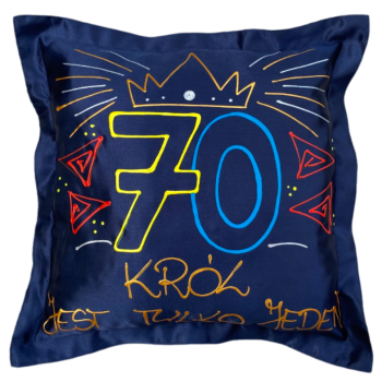 [Ds03-70] Poduszka satynowa Król jest tylko jeden na 70